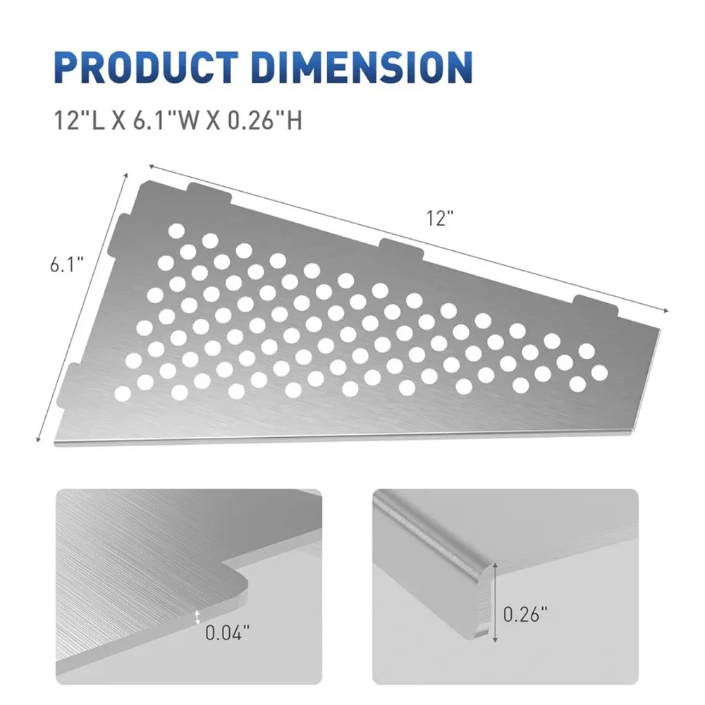 Silver Corner Shower Caddy Shelves 12” silver